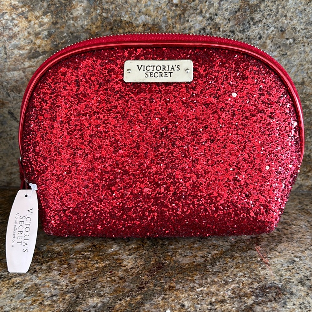 NWT Red Glitter Victoria’s Secret Makeup Bag